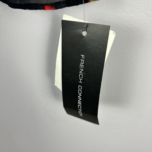 French Connection Bluhm Bottero Ditsy Floral Sheer Blouse Size 2 Black NWT - Picture 8 of 16